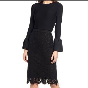 Rachel Parcell Black Lace Skirt